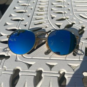 Ray-Ban Polarized Round Flash Blue Lens